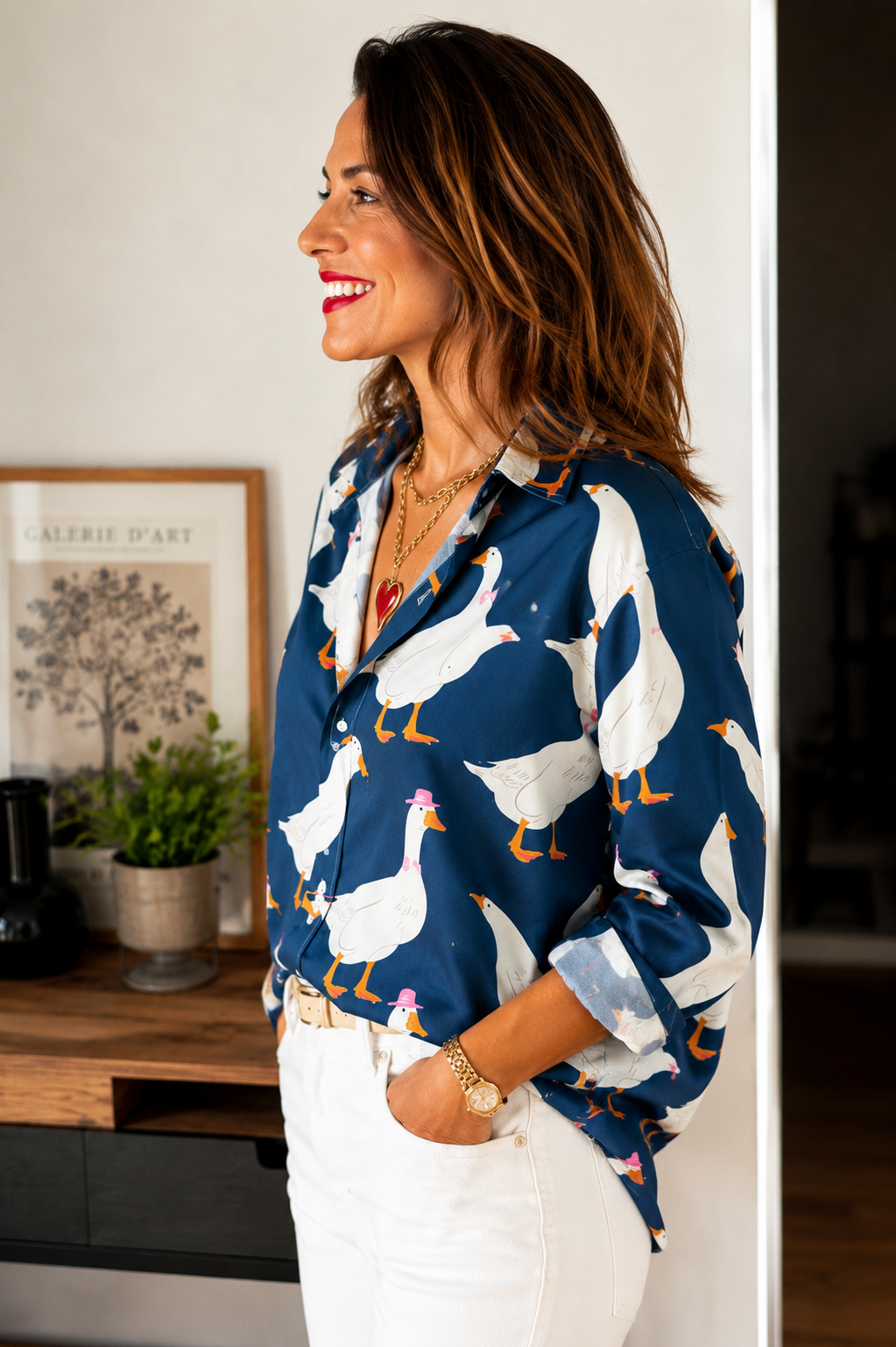 Chemise « L’Oie en Fête »– Bleu Marine 💙