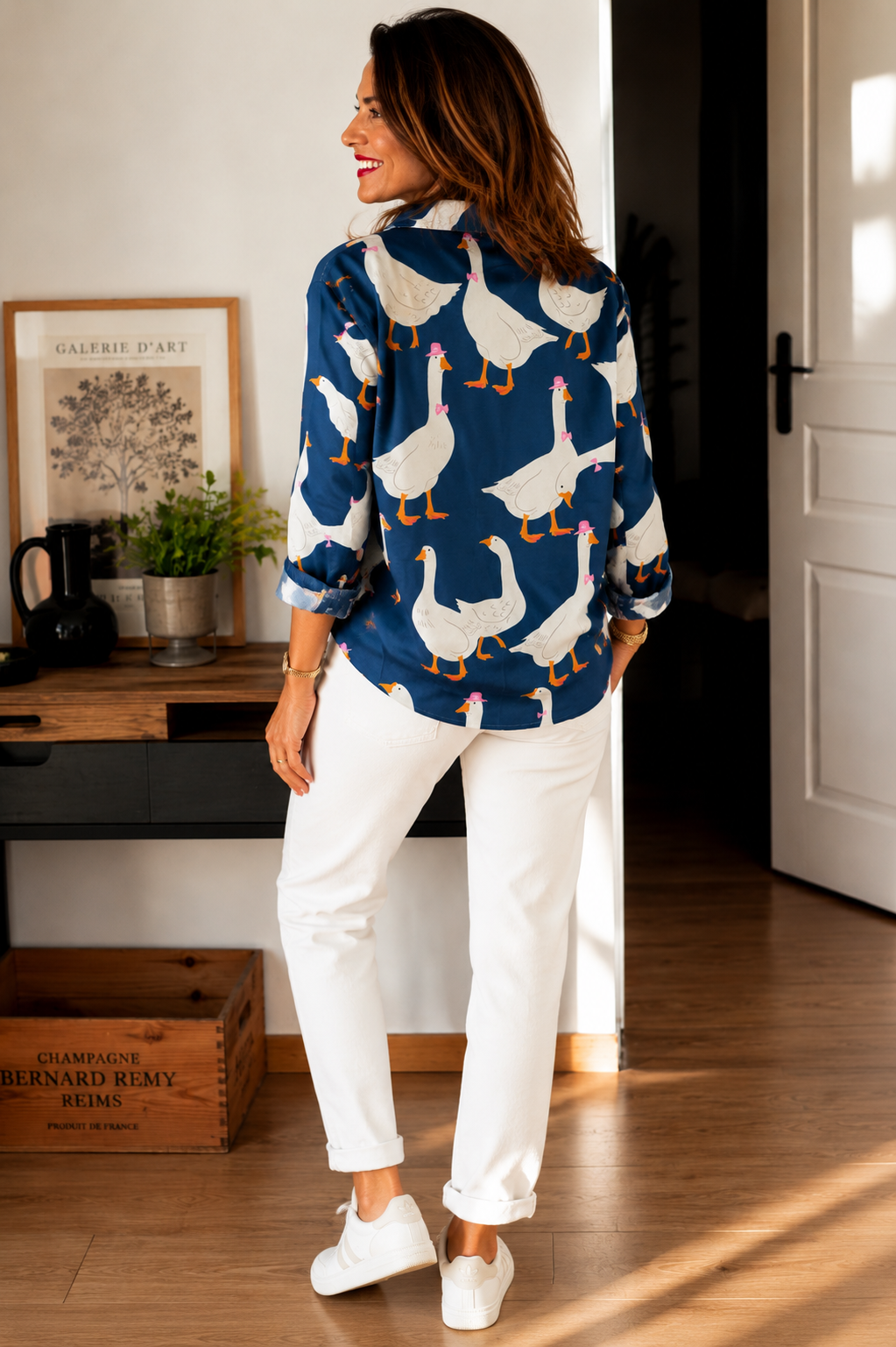Chemise « L’Oie en Fête »– Bleu Marine 💙