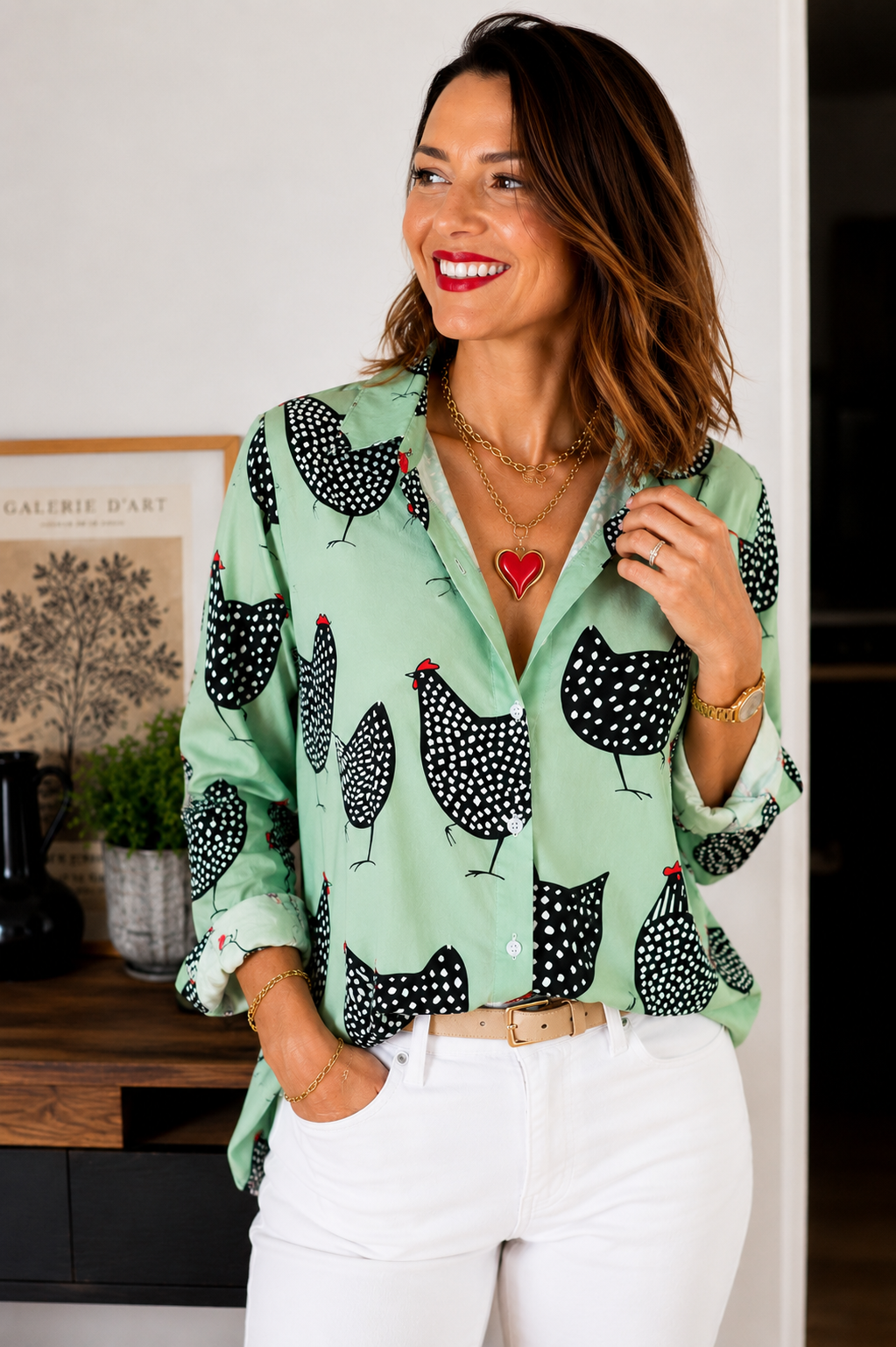 Chemise « Poulettes » Vert Menthe ❤️