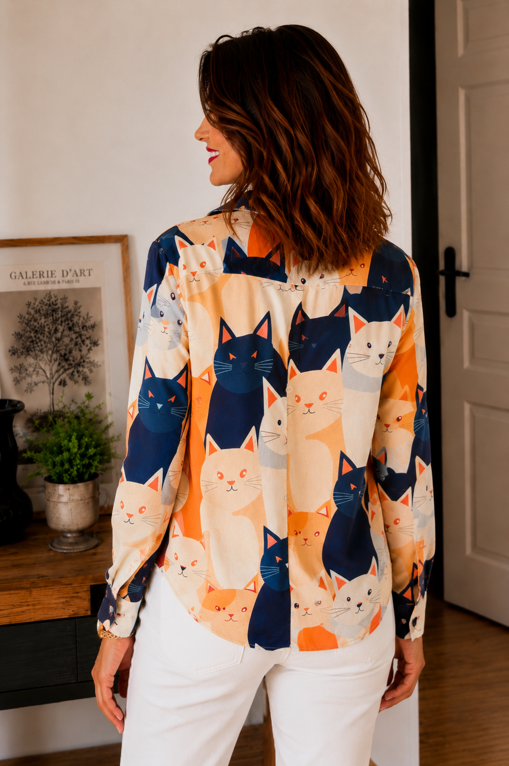 Chemise « Féline » Élégante et Colorée 💙