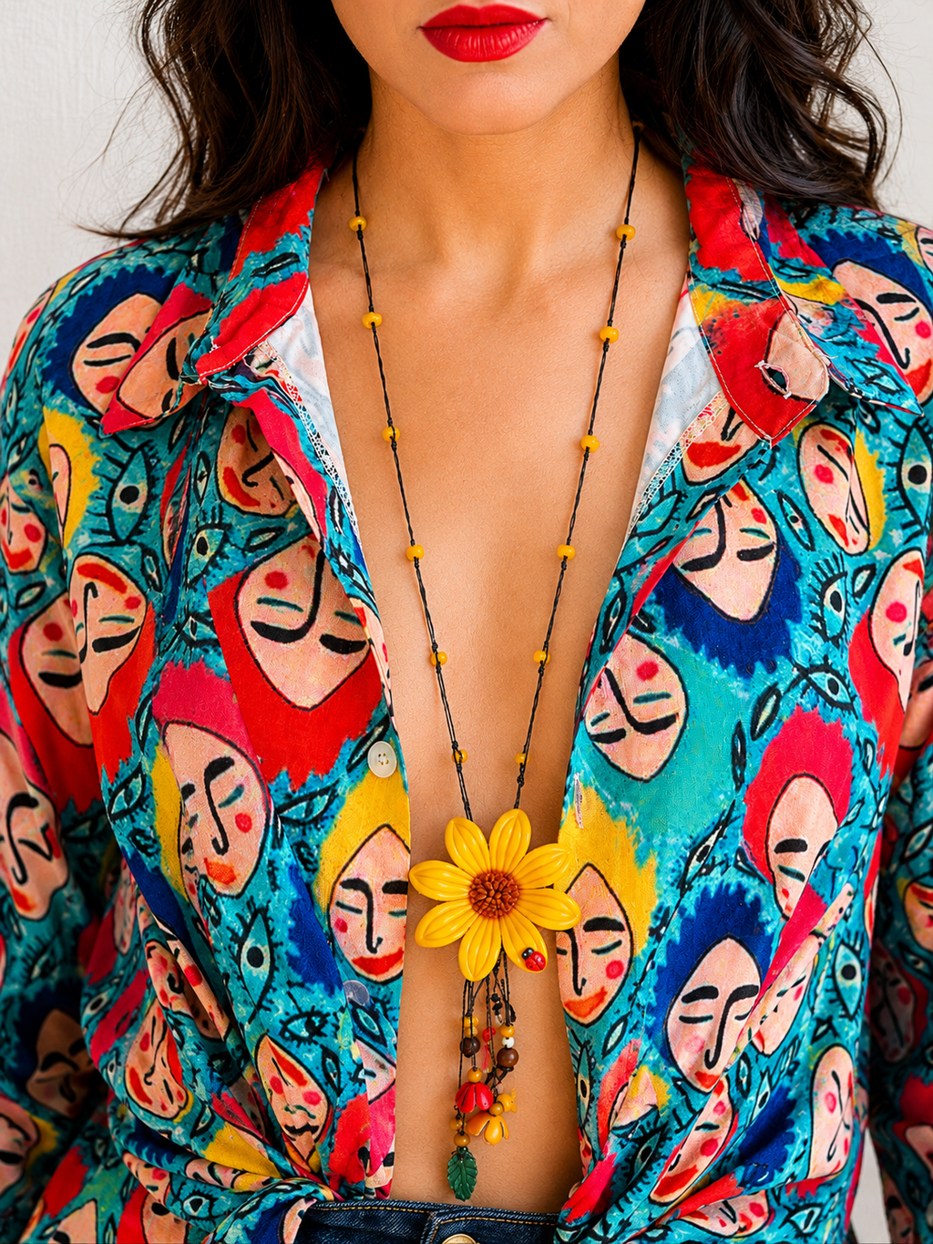 Collier Sautoir Fleur Bohème Chic 🌼